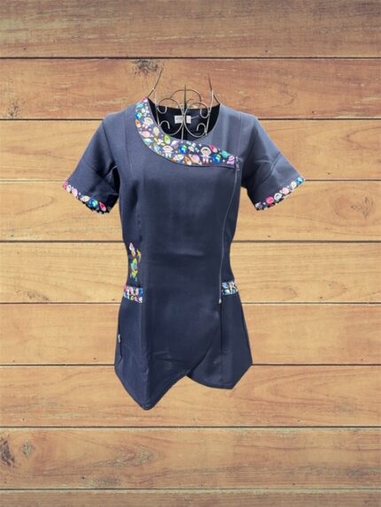 Delantal azul planetas