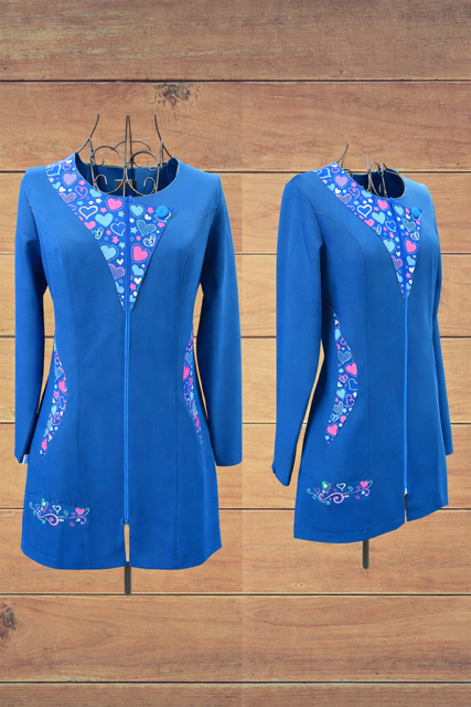 Delantal petróleo corazones