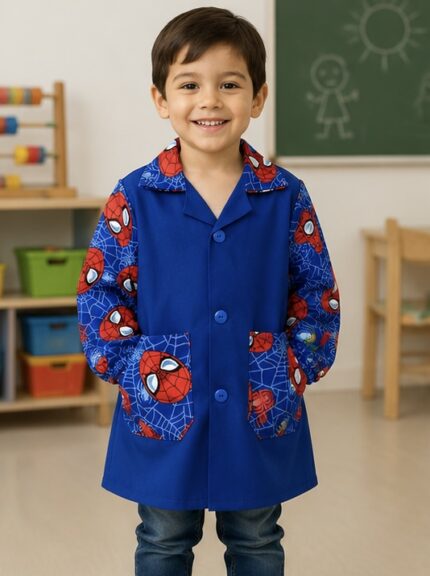 Delantal infantil azulino Spider